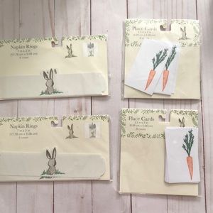 Target Easter Bunny paper napkin rings & carrot place cards watercolor new